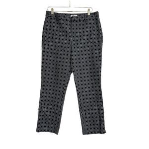 Coldwater Creek Natural Wear Trousers Women's 12 Black Gray Geometric Office